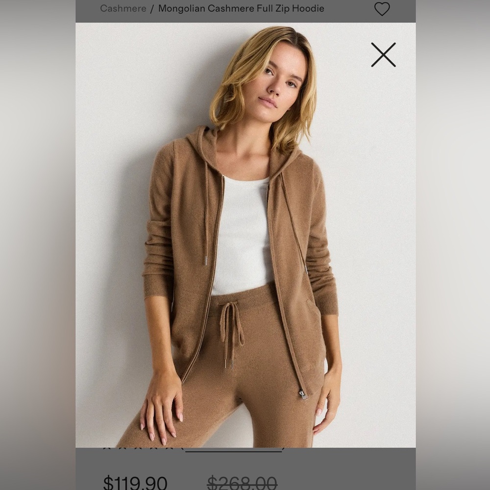 NWT Cashmere Quince Zip Up